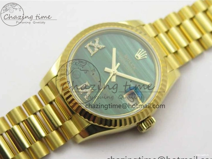 Best 31mm Malachite Bracelet EWF on Dial YG Daydate YG Edition 278288 Green ETA2688 President 0416